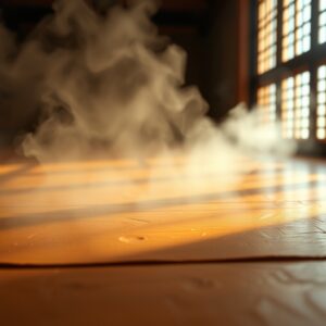 온돌방과 보습문화를 표현하기위한 한국의 온돌방 이미지