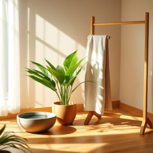 온돌과 건조함을 보완하기 위한 방법들을 이미지로 표현