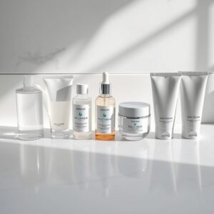 K-뷰티 루틴을 설명하기 위해 대한민국의 화장품을 이미지로 나타냄