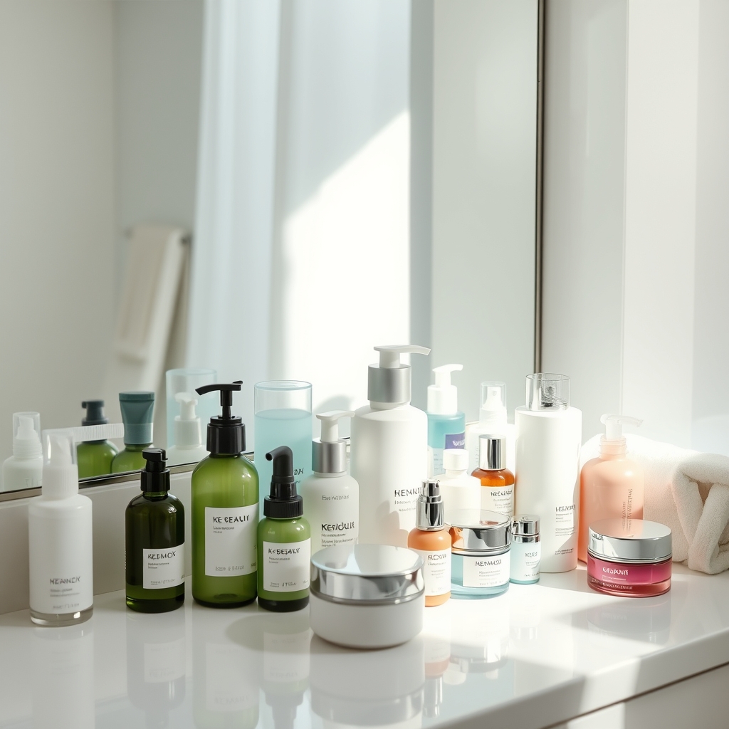 K-뷰티와 글로벌 시장을 설명하기 위한 이미지 예시