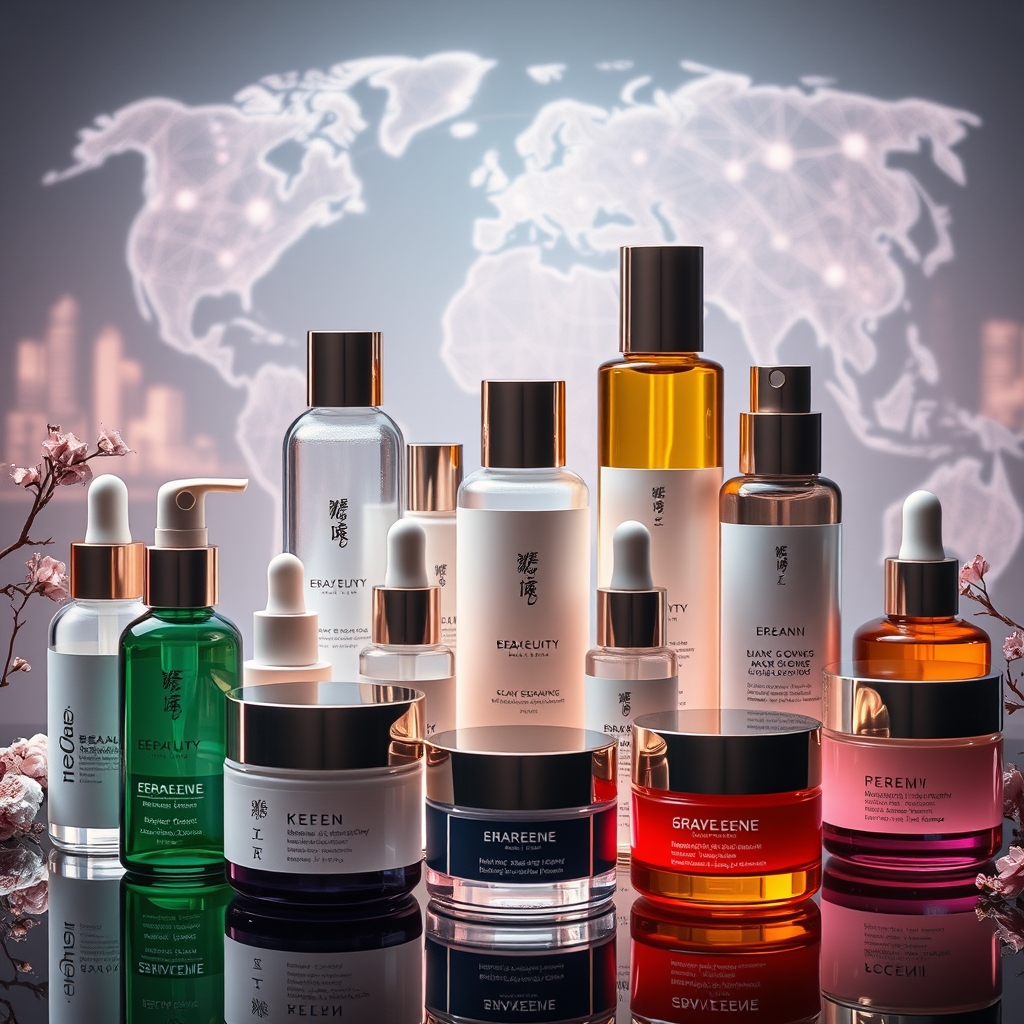 K-뷰티 글로벌 시장을 설명하기 위한 한국의 화장품 이미지