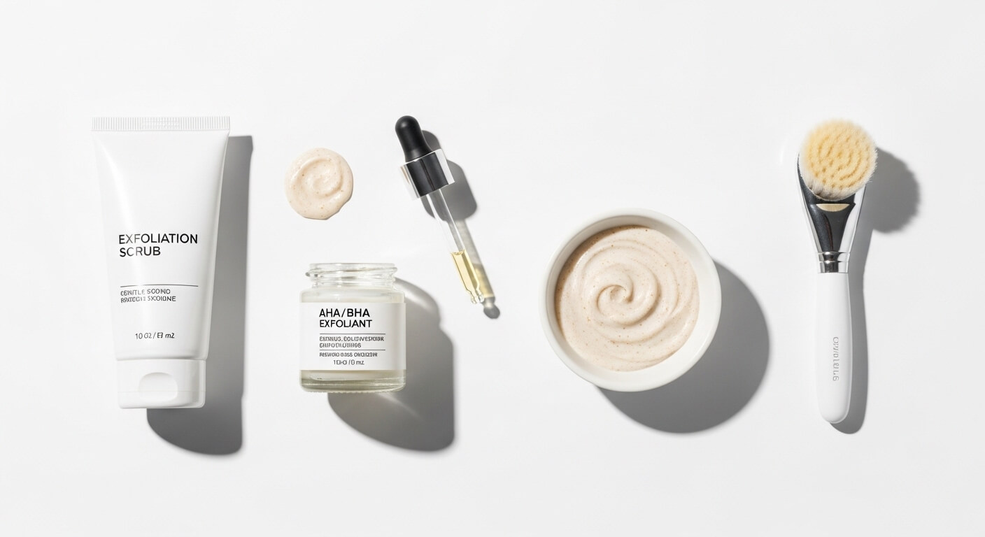 각질 제거 주기에 사용하는 피부 관리 제품 구성