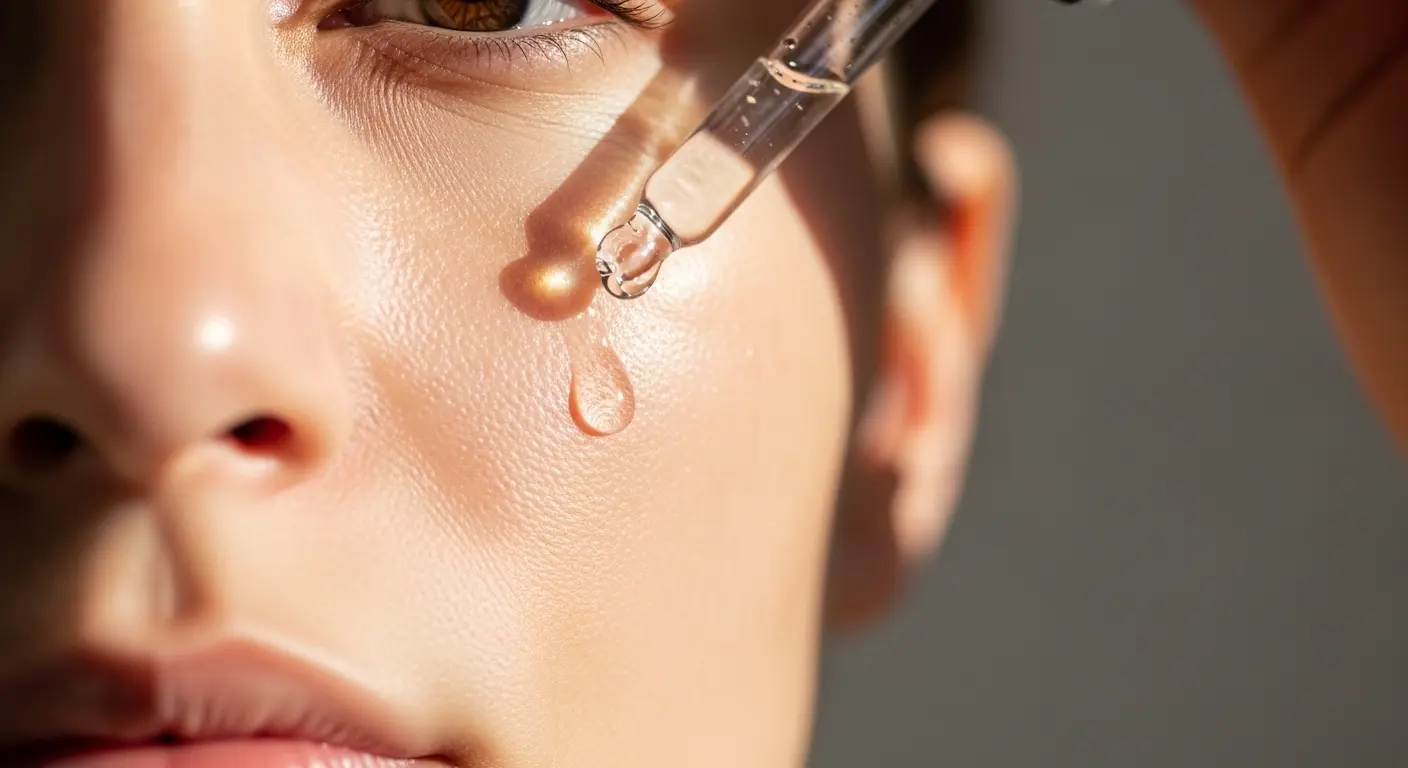 나이아신아마이드 세럼을 피부에 바르는 모습