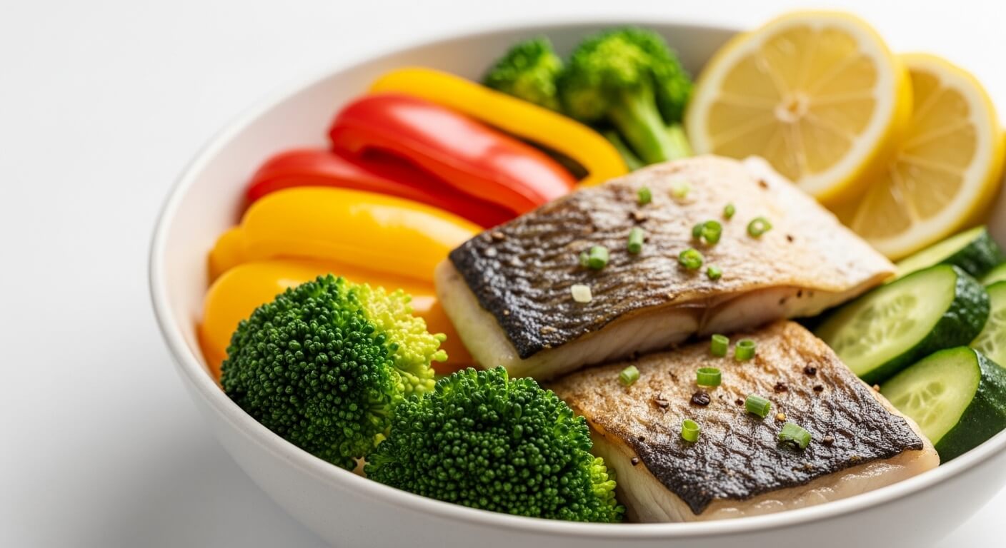 콜라겐 흡수율을 높이는 비타민 C 시너지 식단-생선과 피망·브로콜리 조합
