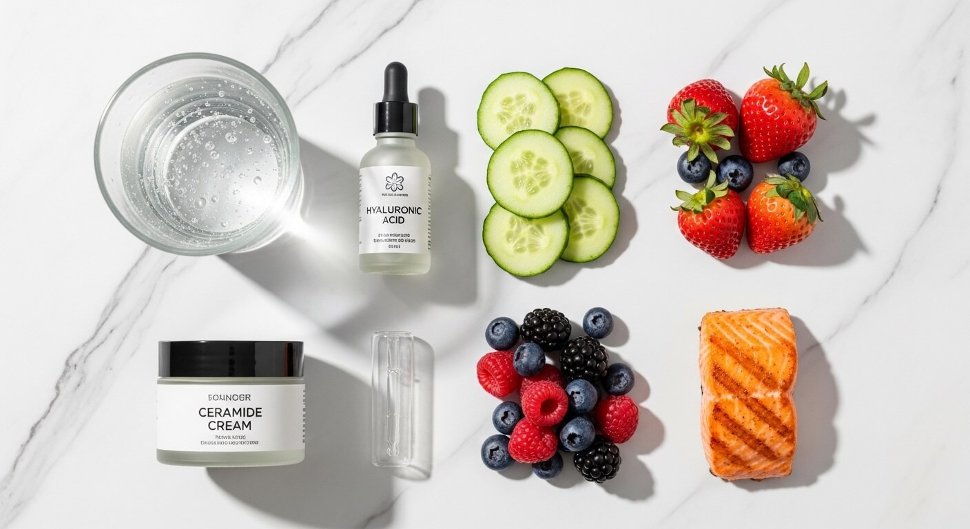 간헐적 단식 피부 관리 루틴 - 수분 섭취와 보습 케어, 영양 식품 구성