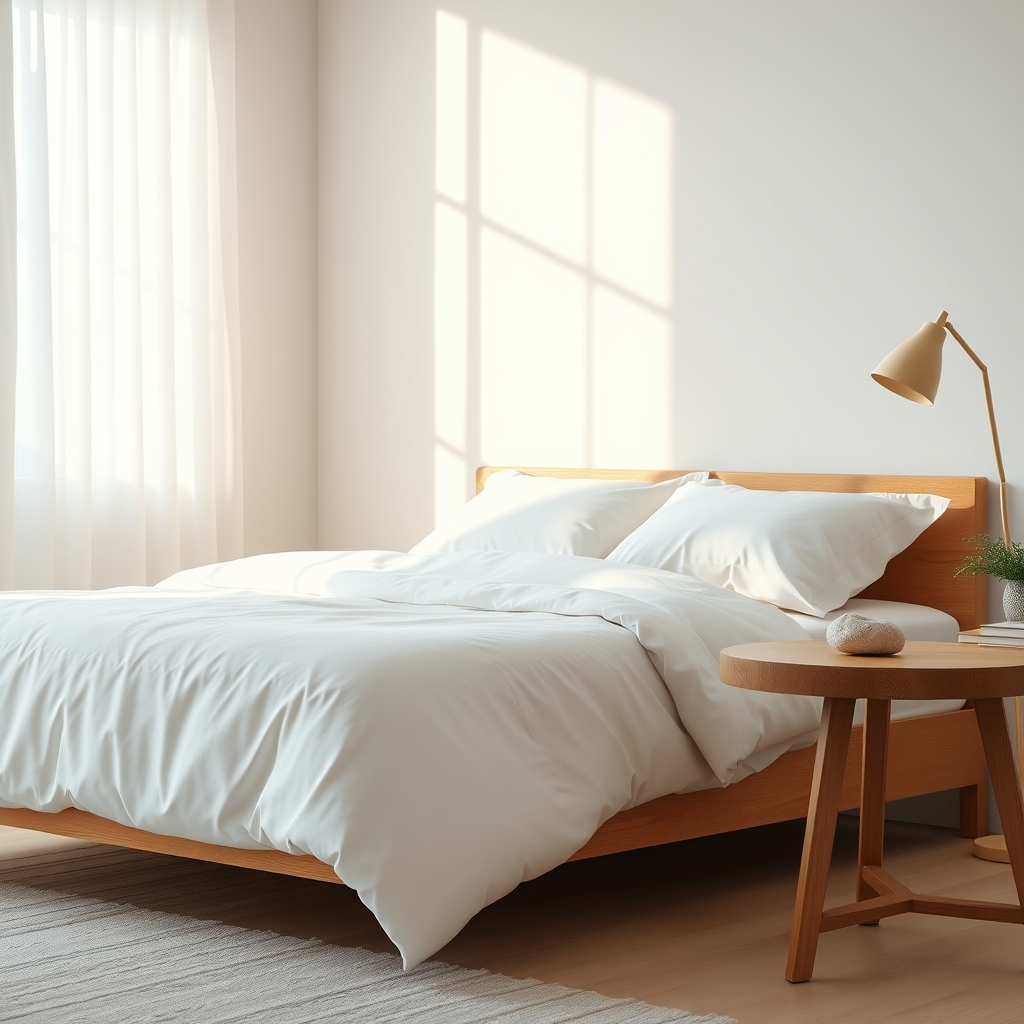 햇살이 비치는 창가에 놓인 우아한 흰색 세라믹 화병에 신선한 꽃 한 송이가 꽂혀 있고, 주변은 깨끗하게 정돈되어 정갈함과 고급스러움을 동시에 보여줍니다.