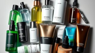 한국 남성 그루밍을 표현하기 위한 남성 화장품들의 예시