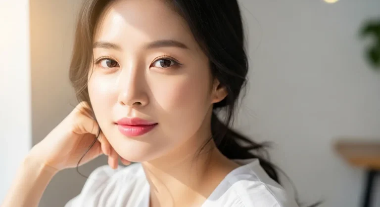 한국의 맑은 피부를 표현하는 이미지