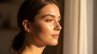 간헐적 단식 피부 개선 효과 - 공복 상태로 맑고 탄력 있는 피부를 가진 여성의 아침 장면